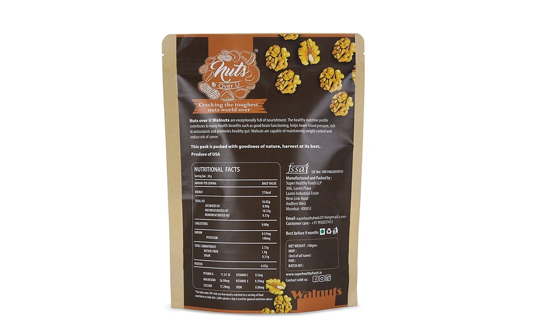 Nuts Over U Walnuts    Pack  700 grams